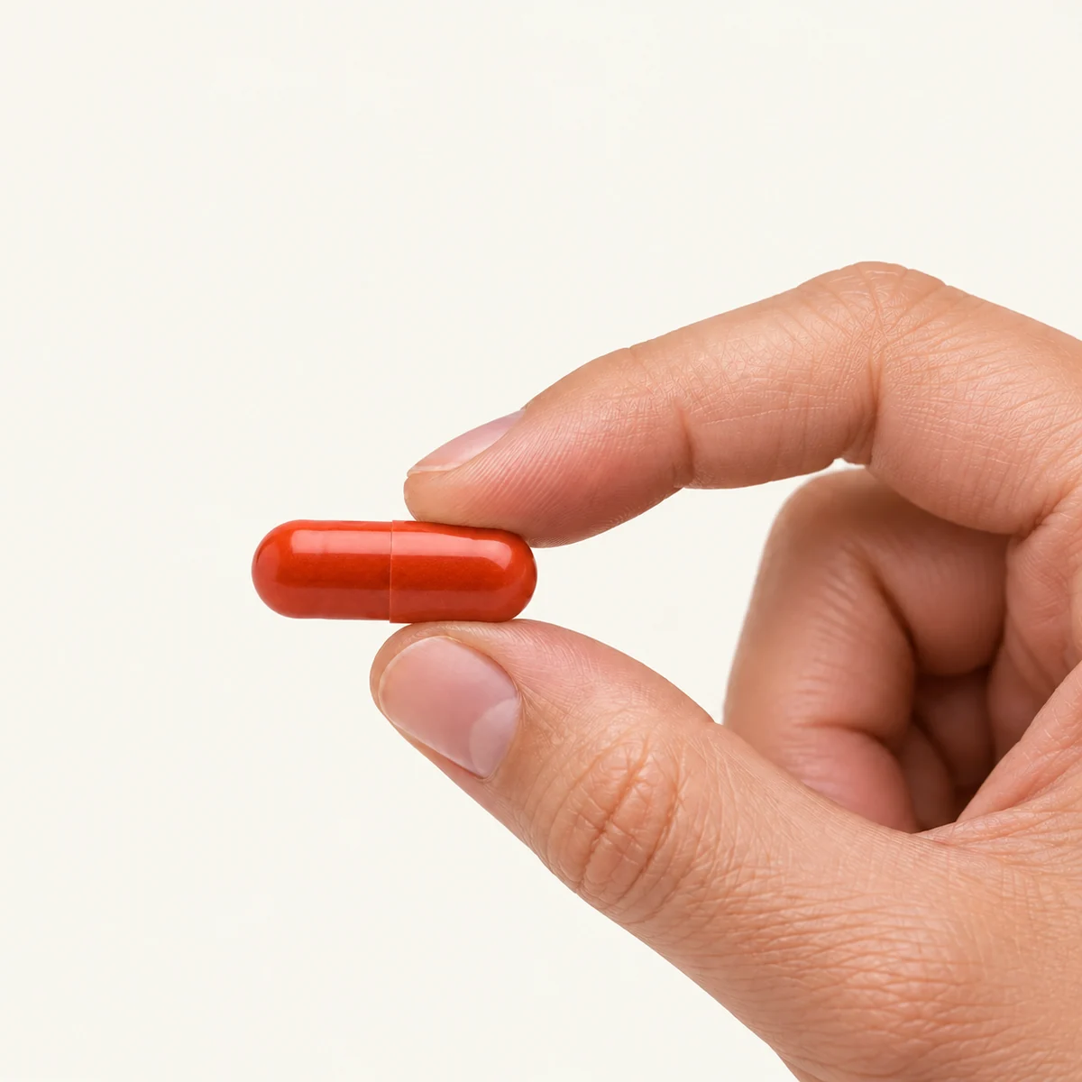 Hydraflex Collagen Complex dosage form held between fingertips