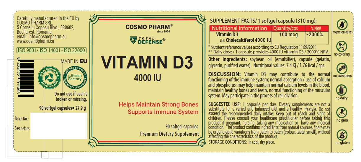 VITAMIN D3 4000 UI Cosmo Pharm