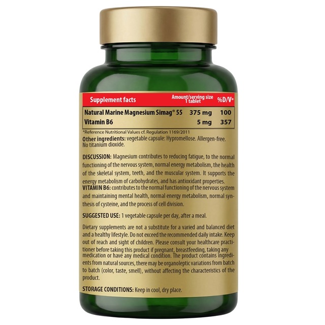 Natural Marine Magnesium 375 + B6 Premium – Stress, Nervousness vegetable capsules - Image 9