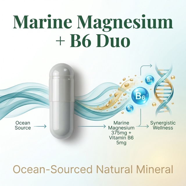 Natural Marine Magnesium 375 + B6 Premium – Stress, Nervousness vegetable capsules - Image 2