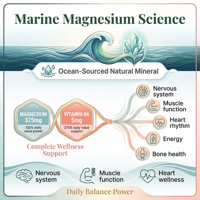 Natural Marine Magnesium 375 + B6 Premium – Stress, Nervousness vegetable capsules - Image 7