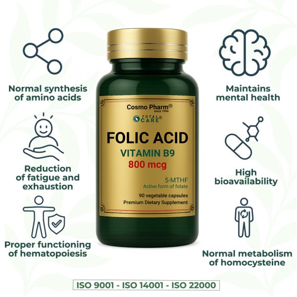 Quatrefolic® Folic Acid 800 mcg - the bioactive and natural form (5-MTHF) - Image 3