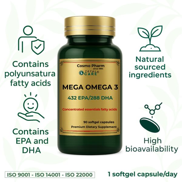 Mega Omega 3 Super Concentrated Fish Oil, Healthy Heart and Brain - Image 3