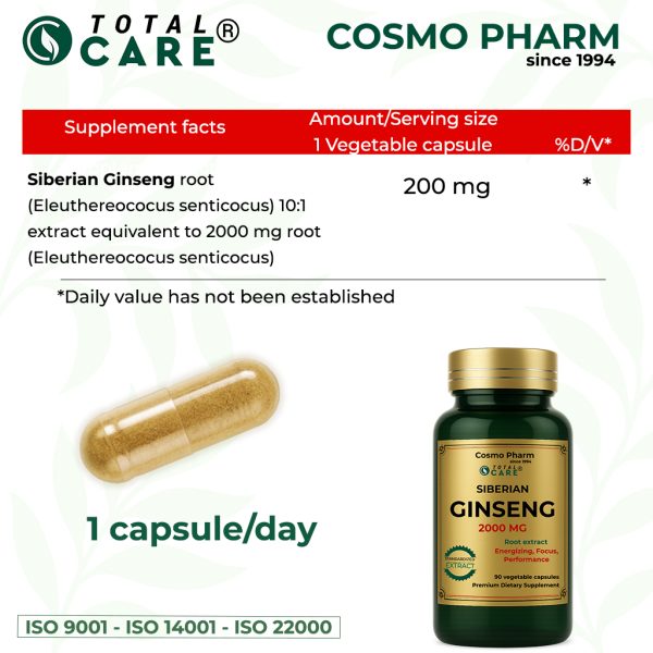 SIBERIAN  GINSENG 2000 mg - Just 1 vegetable capsule/day - Image 6