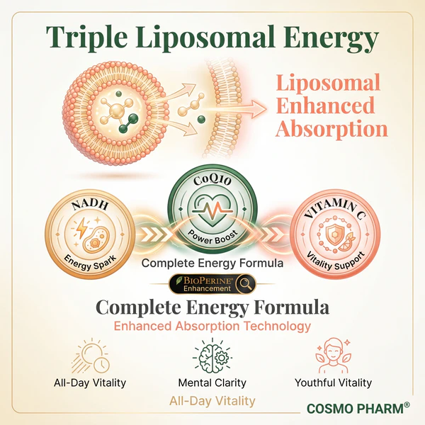 NADH + COENZYME Q10 + VITAMIN C - Liposomal Trio - Image 3