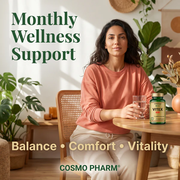 Vitex 800 Chasteberry, 90 Vegetable Capsules, Supports Hormonal Balance and a Comfortable Monthly Cycle for Women - Image 7