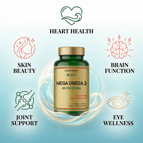 Mega Omega 3 Super Concentrated Fish Oil, Healthy Heart and Brain - Image 8