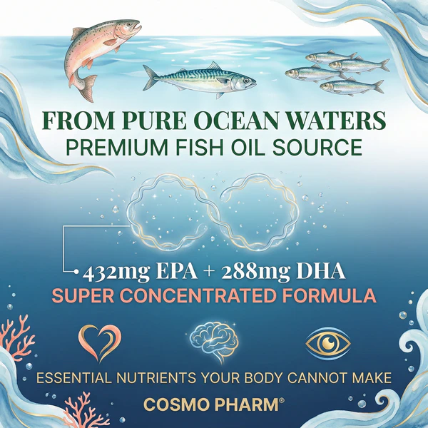 Mega Omega 3 Super Concentrated Fish Oil, Healthy Heart and Brain - Image 3