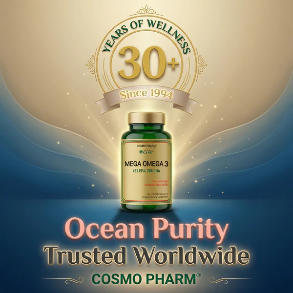 Mega Omega 3 Super Concentrated Fish Oil, Healthy Heart and Brain - Image 2